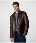 Brian Brown Leather Puffer Jacket, brown jacket,brown puffer jacket, leather jacket, puffer jacket, puffer leather jacket, brown puffer leather jacket, weleatherjacket