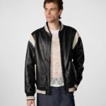 Men's Black Varsity Leather Jacket, varsity jacket, black varsity jacket, leather jacket,men's jacket,men's leather jacket, leather jacket