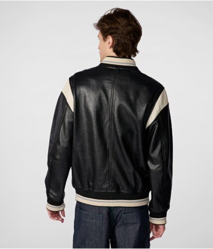 Men's Black Varsity Leather Jacket