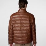 Men's Leather Puffer Jacket