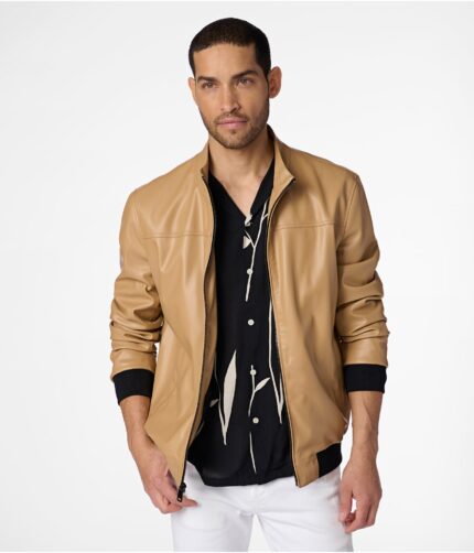 Men's Camel Bomber Leather Jacket, men's jacket,men's Camel jacket, men's leather jacket,leather jacket, Camel leather jacket, Camel bomber jacket, bomber jacket, bomber leather jacket,weleatherjacket