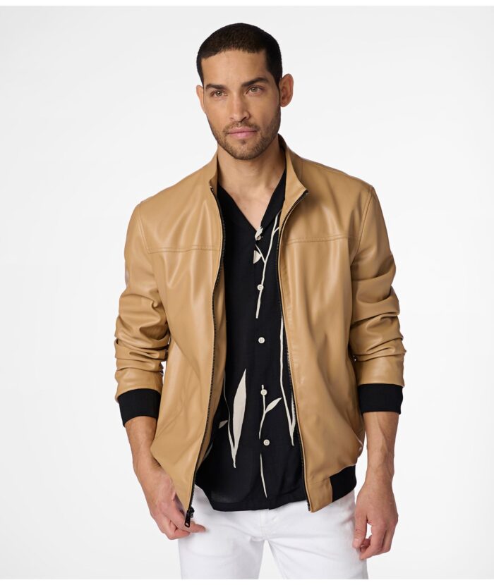 Men's Camel Bomber Leather Jacket, men's jacket,men's Camel jacket, men's leather jacket,leather jacket, Camel leather jacket, Camel bomber jacket, bomber jacket, bomber leather jacket,weleatherjacket