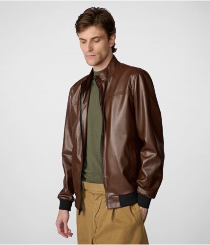 Men's Bomber Leather Jacket, men's jacket,men's brown jacket, men's leather jacket,leather jacket, brown leather jacket, brown bomber jacket, bomber jacket, bomber leather jacket,weleatherjacket