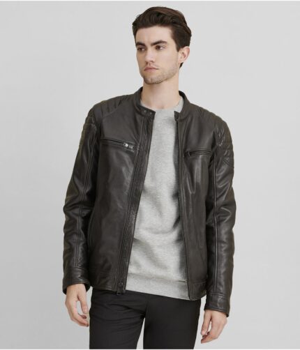 Men's Quilted Shoulder Leather Jacket, mens jacket, mens leather jacket, mens black leather jacket, mens blazer jacket tall leather jacket, lapel collar blazer jacket,black jacket, mens black jacket mens shoulder jacket, mens shoulder quilted jacket,mens quilted jacket, rob quilted jacket, mens rob jacket, weleatherjacket