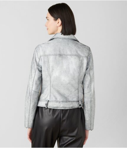 Alyssa Nappa White Leather Jacket,