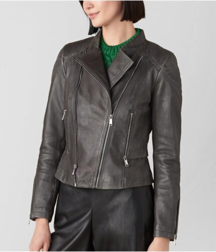 Katie Moto Shoulder Leather Jacket