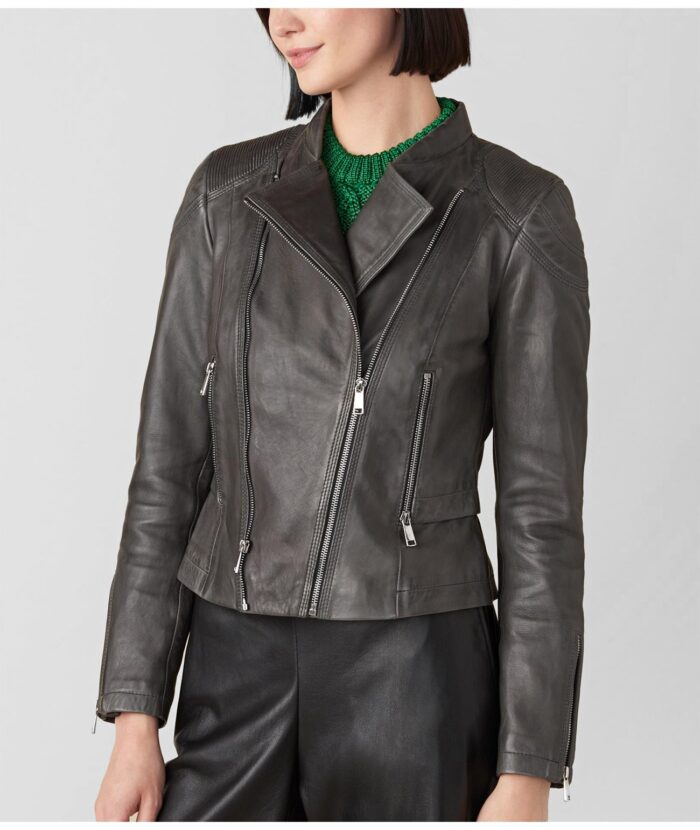 Katie Moto Shoulder Leather Jacket