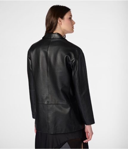 Teresa Blazer Leather Coat,
