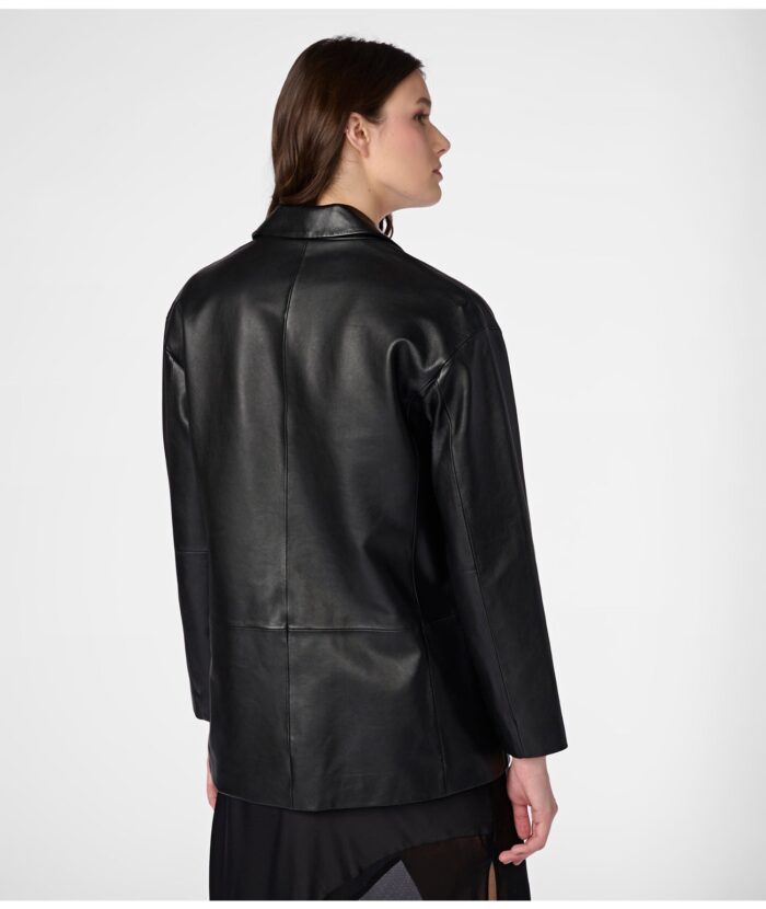 Teresa Blazer Leather Coat,