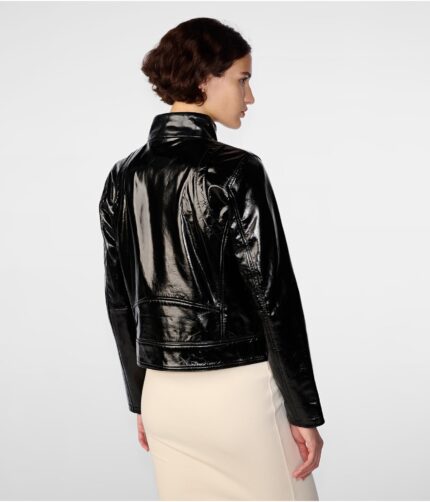 Selena Shine Leather Collar Jacket