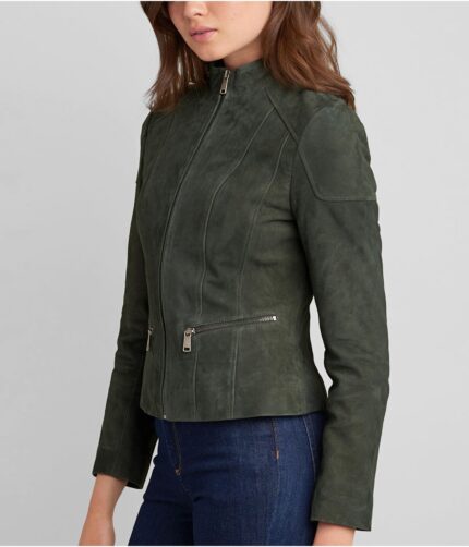 Women's Scuba Suede Leather Jacket,