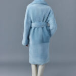 Women's Shearling Blue Leather Coat