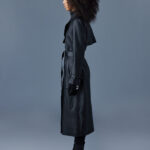 Women's Leather Belted Coat