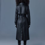 Women's Leather Belted Coat