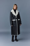 Women's Black Fur Leather Coat