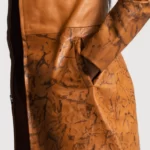Women's Tan Dye Leather Coat