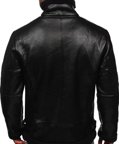 Men's Black Warm Leather Jacket